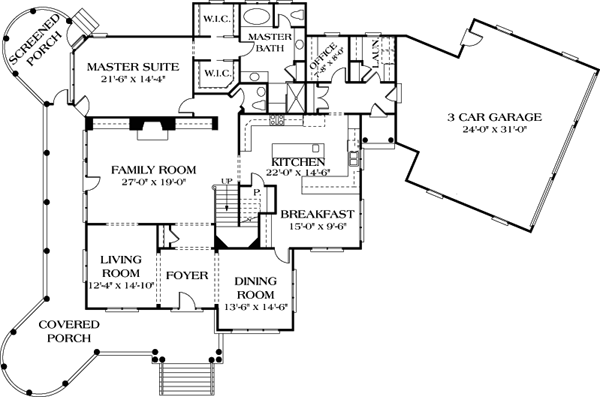 Cottage Craftsman Level One of Plan 85537