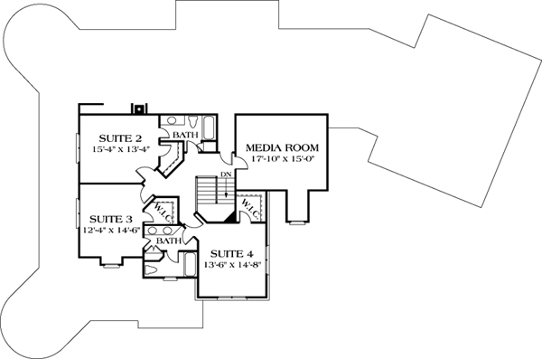 Cottage Craftsman Level Two of Plan 85537