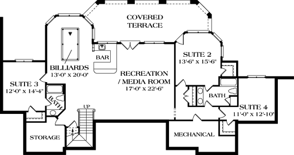 Mediterranean Lower Level of Plan 85539