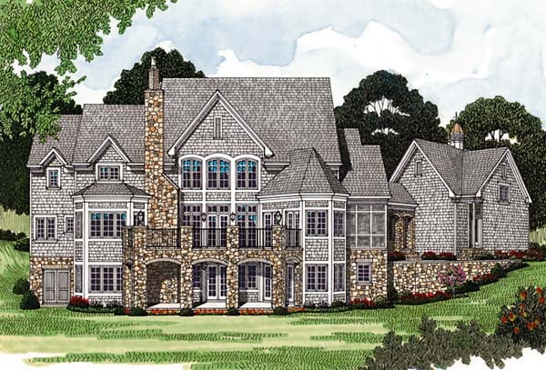 Cottage Country European Rear Elevation of Plan 85544