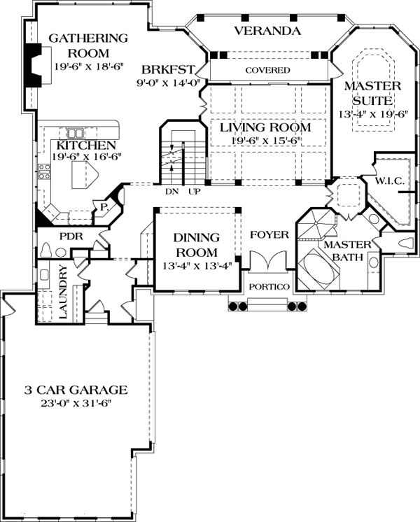 Cottage Craftsman Level One of Plan 85545