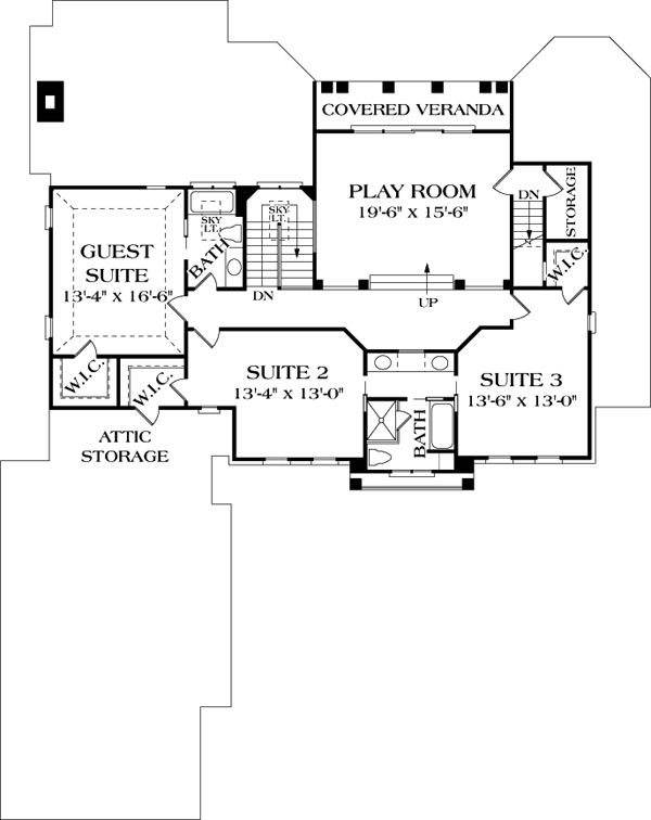 Cottage Craftsman Level Two of Plan 85545
