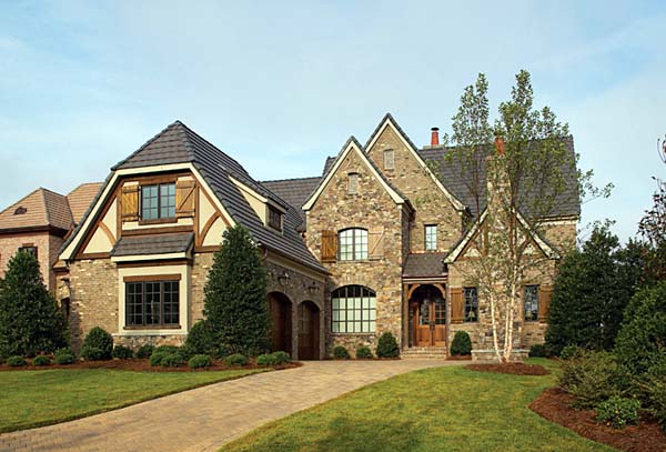 Country, European Plan with 4123 Sq. Ft., 4 Bedrooms, 5 Bathrooms, 2 Car Garage Elevation