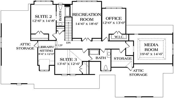 Cottage Craftsman Level Two of Plan 85548