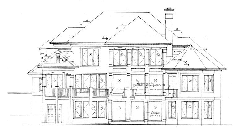 Traditional Rear Elevation of Plan 85549