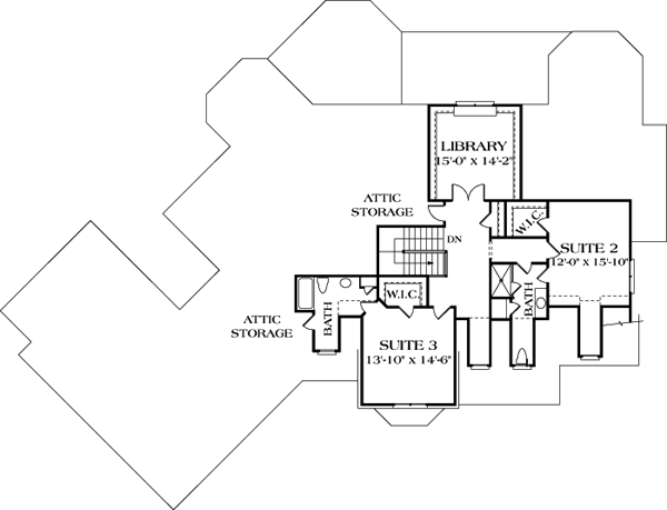 Cottage Craftsman Level Two of Plan 85553