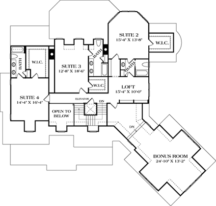 House Plan 85554 Second Level Plan