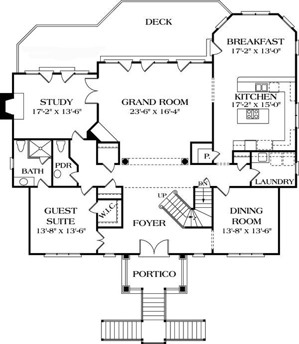 Cottage Craftsman Level One of Plan 85556