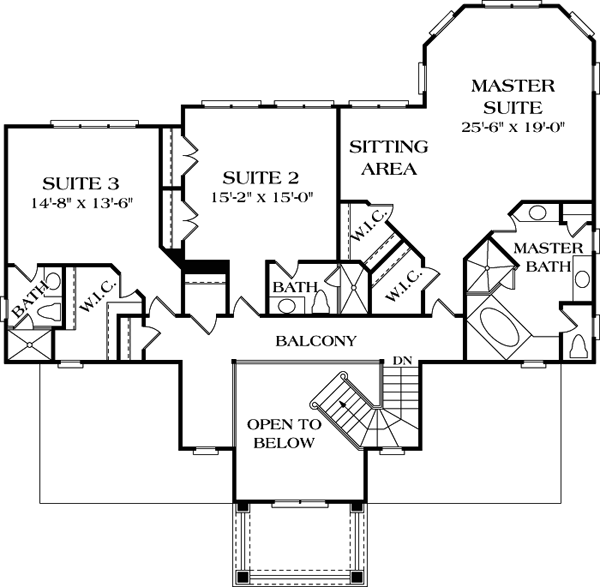 Cottage Craftsman Level Two of Plan 85556