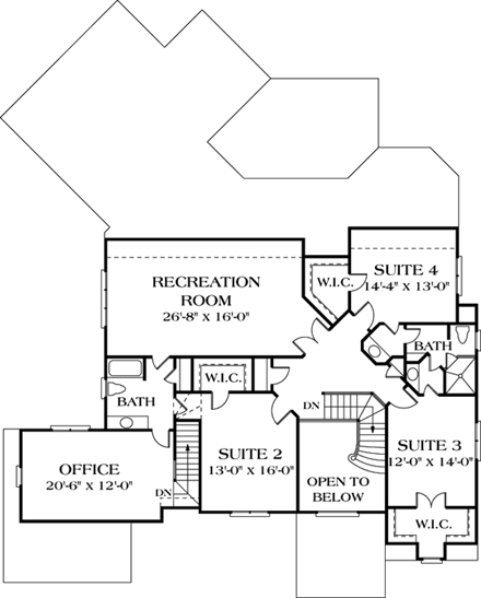 House Plan 85560 Second Level Plan