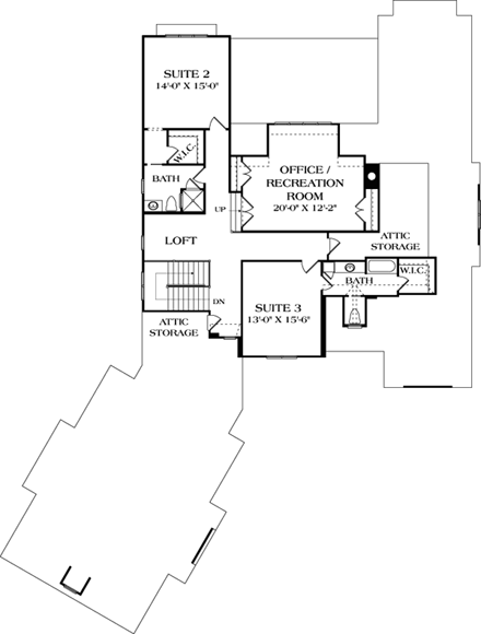 House Plan 85561 Second Level Plan