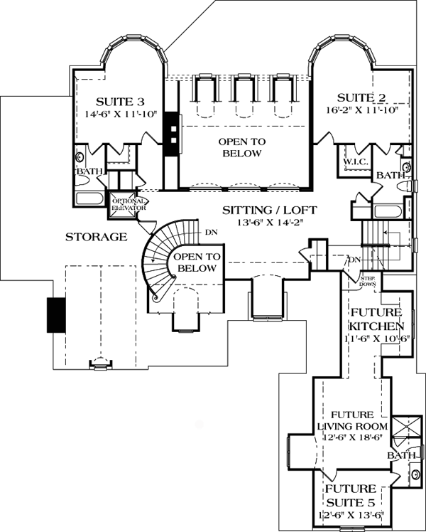 French Country Level Two of Plan 85562