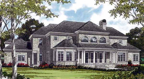 Traditional Rear Elevation of Plan 85563