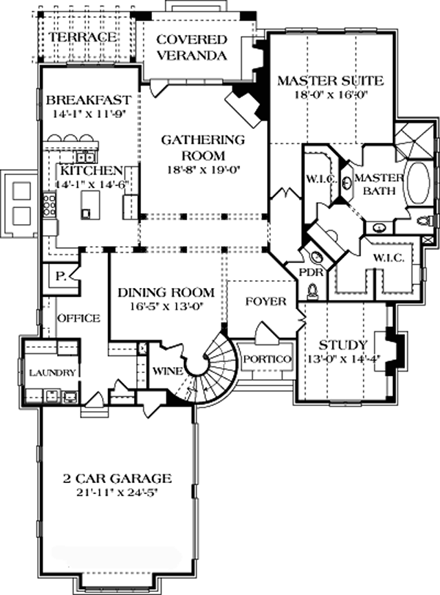 House Plan 85566 First Level Plan