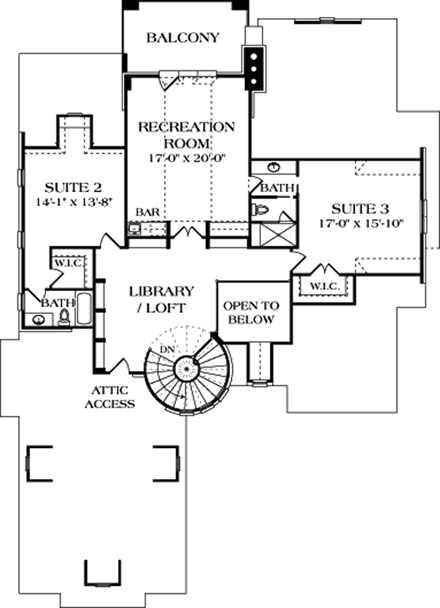 House Plan 85566 Second Level Plan