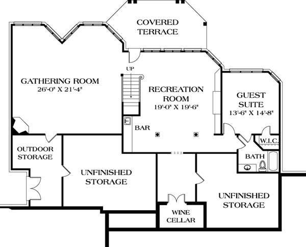 Cottage Traditional Lower Level of Plan 85567