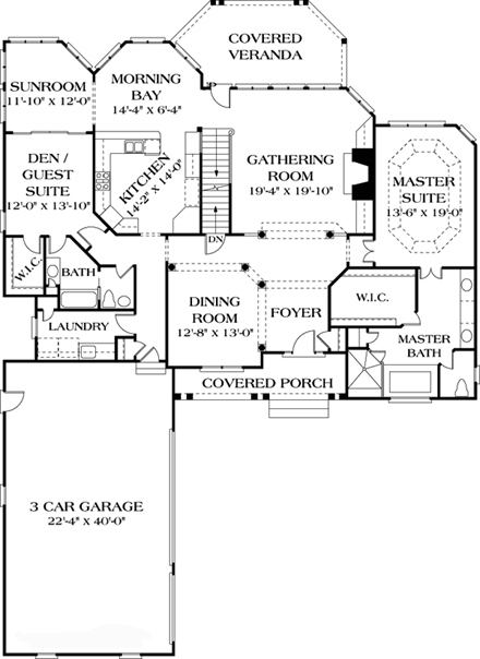 House Plan 85567 First Level Plan