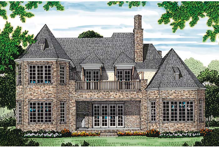 French Country Tudor Rear Elevation of Plan 85569