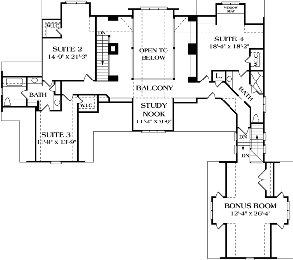Cottage Craftsman Level Two of Plan 85571