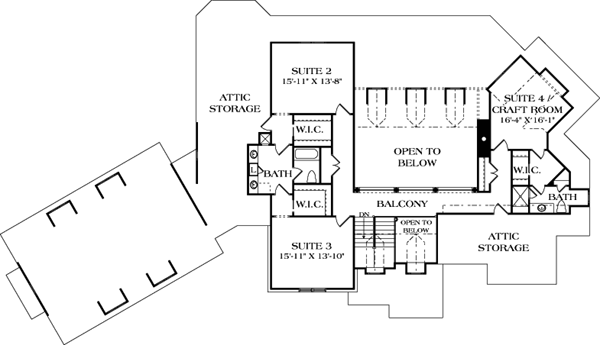 Cottage Craftsman Level Two of Plan 85573