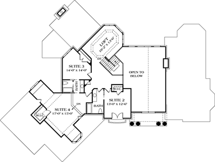House Plan 85580 Second Level Plan