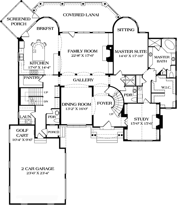 Cottage Craftsman Level One of Plan 85586