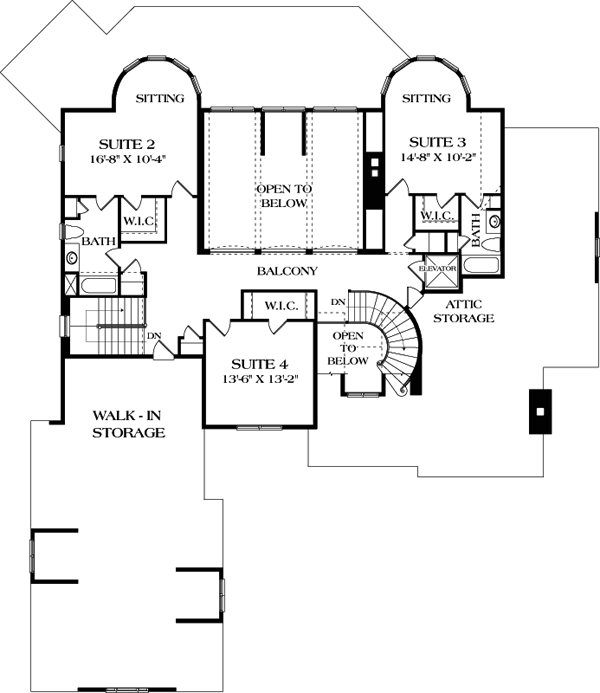 Cottage Craftsman Level Two of Plan 85586