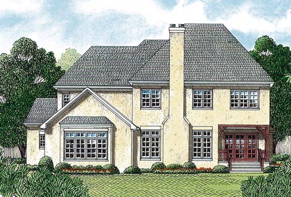 Country European Rear Elevation of Plan 85587