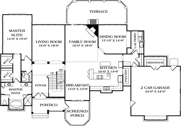 Cottage Craftsman Level One of Plan 85590