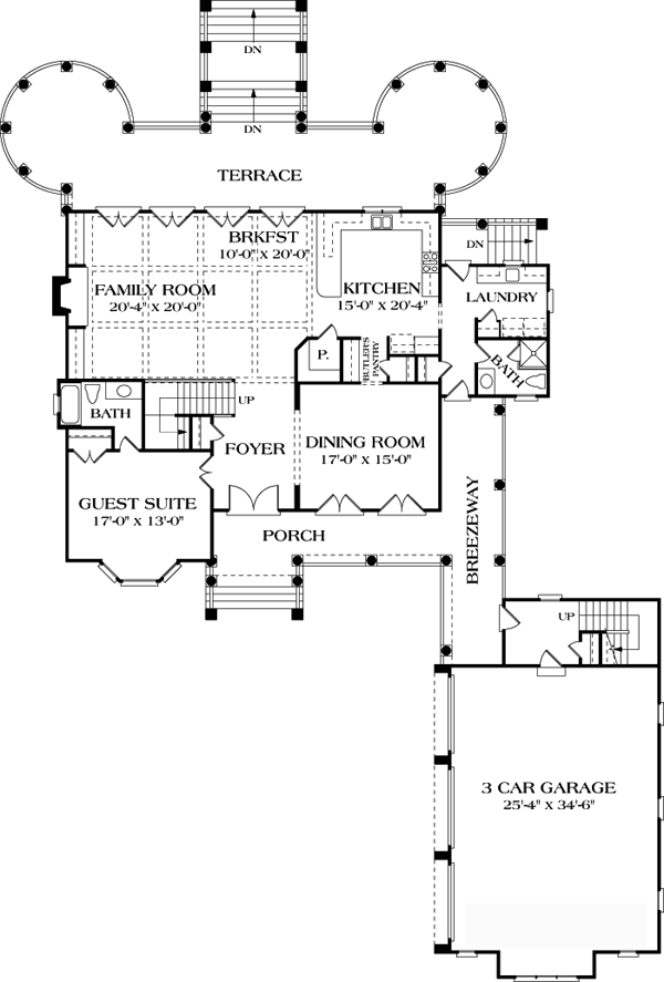 Cottage Craftsman Level One of Plan 85591
