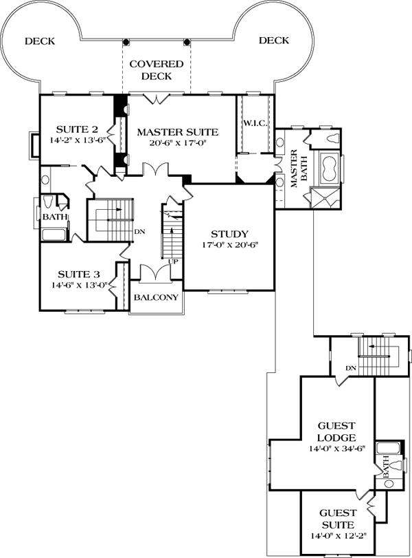 Cottage Craftsman Level Two of Plan 85591
