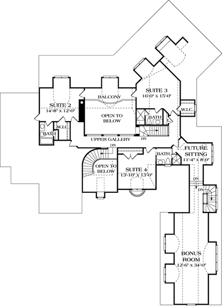 House Plan 85595 Second Level Plan