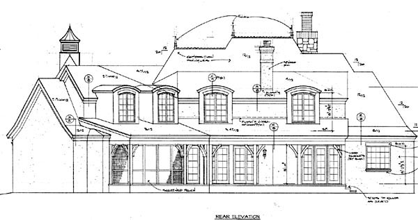 Country European Rear Elevation of Plan 85595