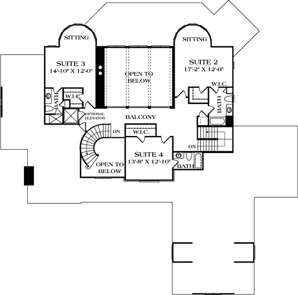 Cottage Craftsman Level Two of Plan 85596