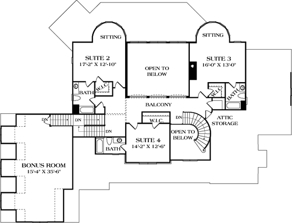 Cottage Craftsman Level Two of Plan 85599