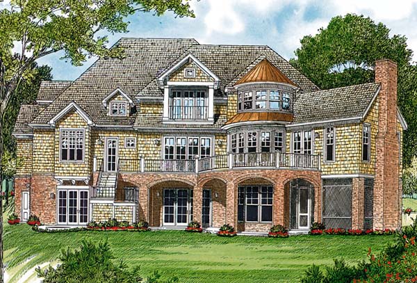 Cottage Craftsman Rear Elevation of Plan 85600