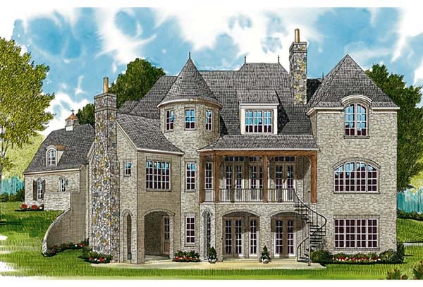 Country European Rear Elevation of Plan 85606