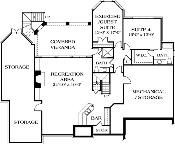 European Traditional Lower Level of Plan 85609