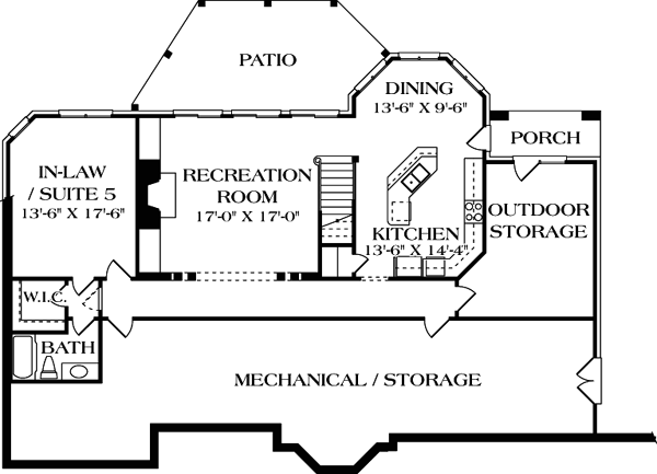 Traditional Lower Level of Plan 85621