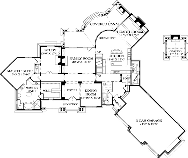 Cottage Craftsman Level One of Plan 85622