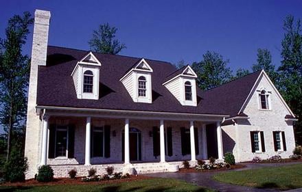 Colonial Country Farmhouse Elevation of Plan 85625