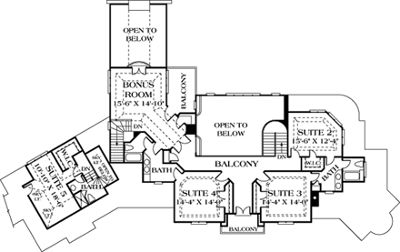 House Plan 85626 Second Level Plan