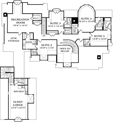 House Plan 85628 Second Level Plan