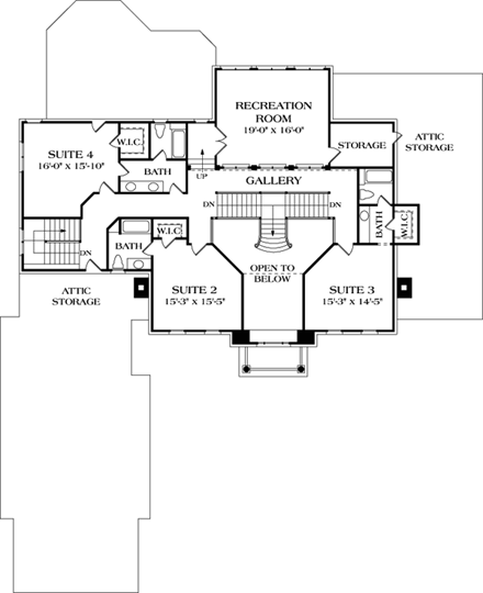 House Plan 85631 Second Level Plan