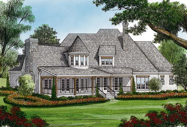 Country European Rear Elevation of Plan 85634