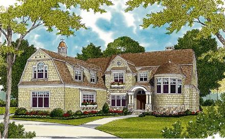 Cottage Craftsman French Country Elevation of Plan 85636