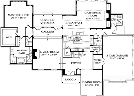 House Plan 85637 First Level Plan