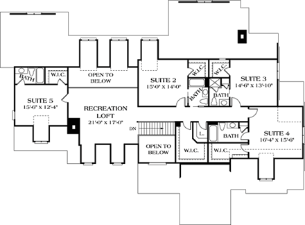 House Plan 85637 Second Level Plan