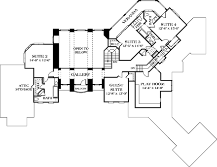 House Plan 85640 Second Level Plan