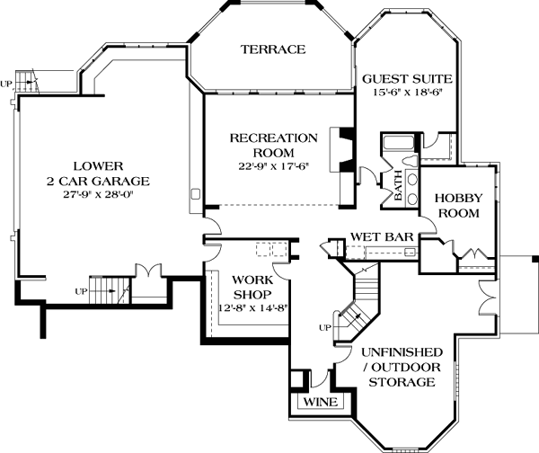 Traditional Lower Level of Plan 85641